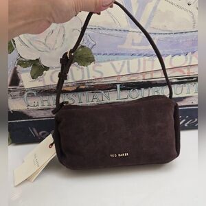 Ted Baker Nicki Suede Brown Mini Shoulder Bag
